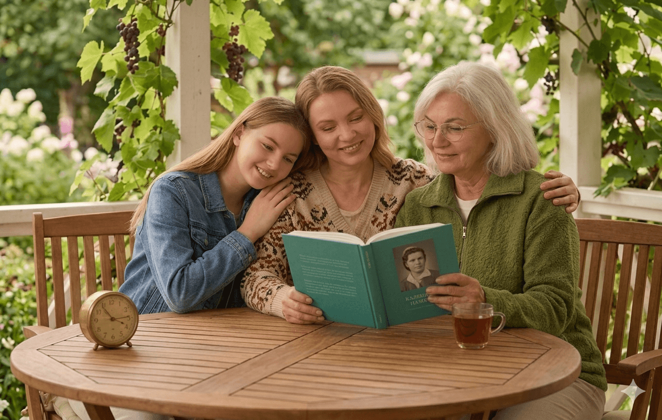 Семья с книгой